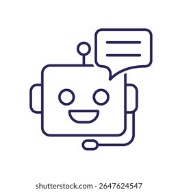 ícone ai. Assistente pessoal de IA. Assistente de voz. microfone com bot face. IU, educação, aplicativo, marca. Estilo de design da estrutura de tópicos