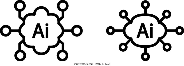 "AI Icon Representing Artificial Intelligence, Technology, and Innovation"