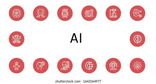 ai icon set. Collection of Artificial intelligence, AI, Robotics, Svg, Analyst, Turing, Robot icons