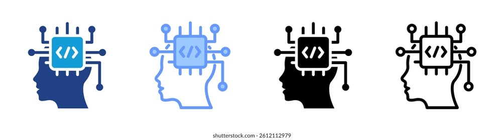 Ai icon set multiple style collection