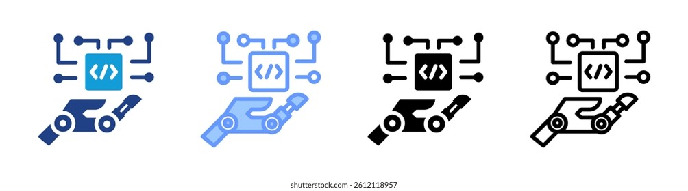 Ai icon set multiple style collection