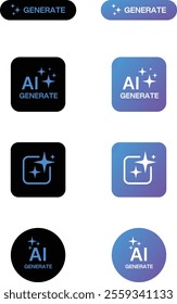 AI icon set: Representation of artificial intelligence and machine learning concepts, featuring command prompts, idea generation, and AI chat elements