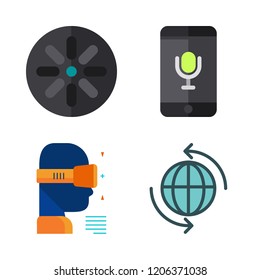 ai icon set. vector set about internet, voice recognition, stereoscope and ar glasses icons set.