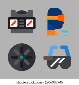 ai icon set. vector set about ar glasses and stereoscope icons set.