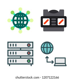 ai icon set. vector set about servers, internet and stereoscope icons set.