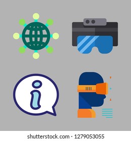 ai icon set. vector set about ar glasses, internet and information icons set.