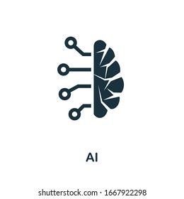 Ai icon. Simple element from digital disruption collection. Filled Ai icon for templates, infographics and more.