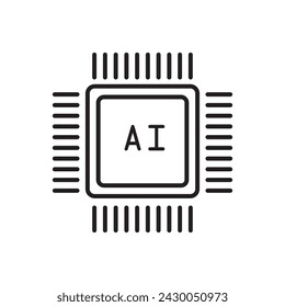 AI icon. simple flat trendy style vector ai illustration on white background..eps