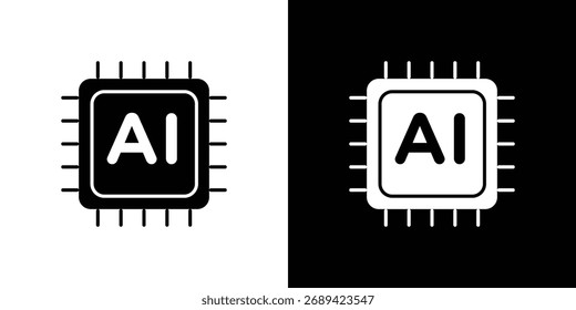 AI icon simple illustration in flat design