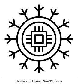 Ícone AI. Ilustração de Contorno de Vetor Simples