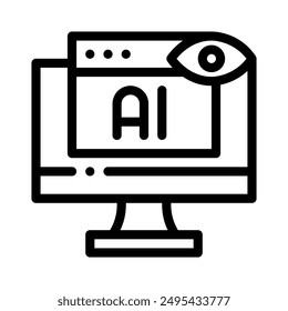 ai icon with style outline