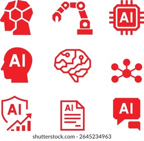 Ai icon technology robot software illustration