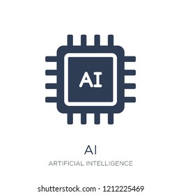 AI icon. Trendy flat vector AI icon on white background from Artificial Intelligence, Future Technology collection, vector illustration can be use for web and mobile, eps10