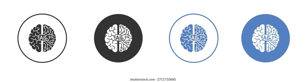 Ilustración del Arte vectorial del icono de la IA. para el concepto móvil y los Diseños web