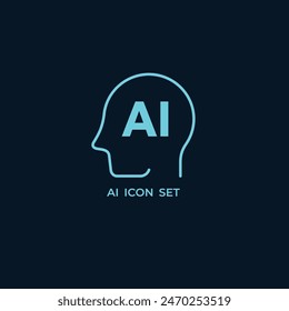 Vector del ícono de la inteligencia artificial