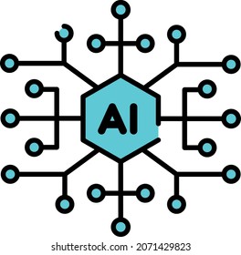 ai icon vector blue  Artificial intelligence
