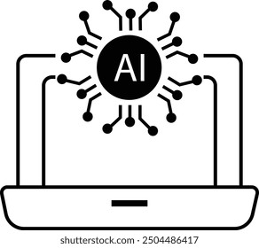 AI icon vector design with white background stock illustration