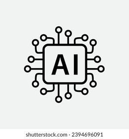 AI icon vector flat style logo template