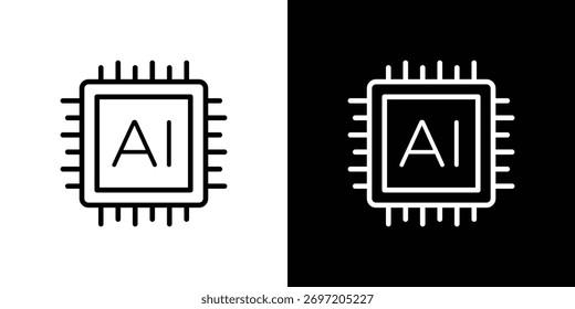 AI icon vector graphics in strokes