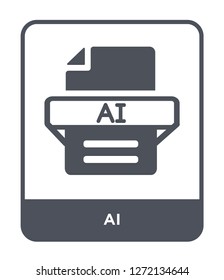 ai icon vector on white background, ai trendy filled icons from File type collection, ai simple element illustration