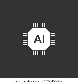 AI icon vector. AI sign on black background. AI icon for web and app