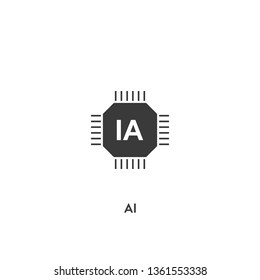 AI icon vector. AI sign on white background. AI icon for web and app