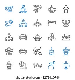 ai icons set. Collection of ai with robot, car, artificial intelligence, voice. Editable and scalable ai icons.