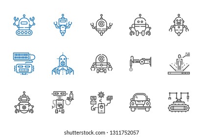 ai icons set. Collection of ai with robot, car. Editable and scalable ai icons.