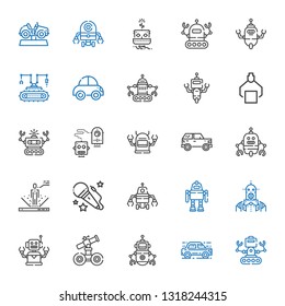 ai icons set. Collection of ai with robot, car, voice. Editable and scalable ai icons.