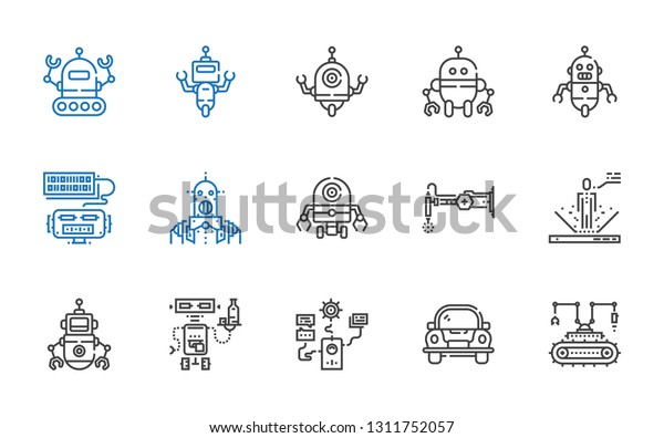 ai icons set. Collection of ai with robot, car.\
Editable and scalable ai\
icons.