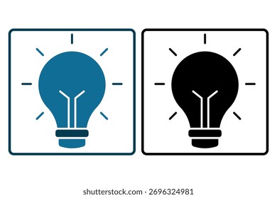 AI idea blub Icon. Icon related to Technology. Solid icon style. Simple vector design editable