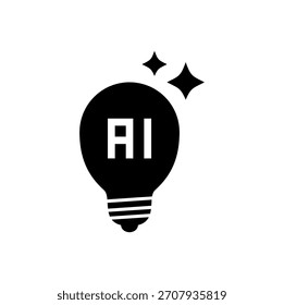 AI Idea Bulb with Sparkle Star – Innovation and Tech Vector