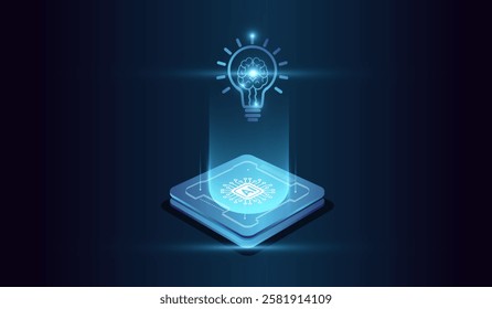 The AI idea expert technology futuristic vector illustration. and Concept of Artificial intelligence, Abstract digital futuristic design. the artificial intelligence concepts.