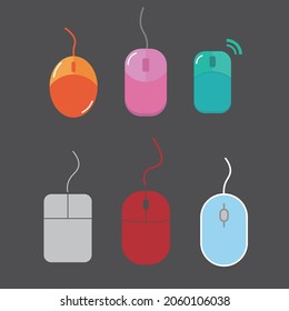 AI illustration computer mouse icon set