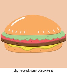 AI illustration food hamburger icon