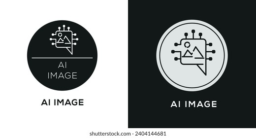 AI-Bild (Künstliche Intelligenz) Symbol, Vektorsymbol.