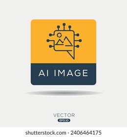 AI Image (Artificial intelligence) Icon, Vector sign.