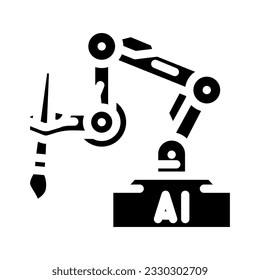 ai image generation future technology glyph icon vector. ai image generation future technology sign. isolated symbol illustration