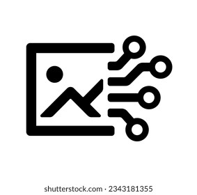 AI image generation services vector icon illustration