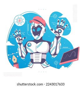 ai image generator robot concept illustration design