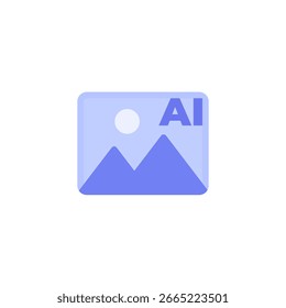 KI-Bild oder Fotosymbol, flaches Design
