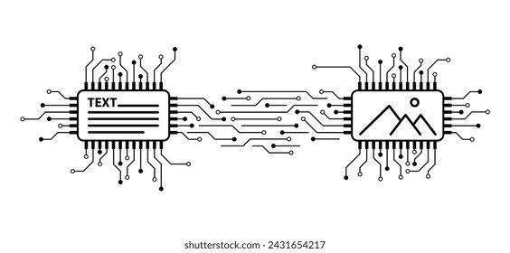 imagen ai, generador de texto. Pictograma de inteligencia artificial AI. Tecnología relacionada con la inteligencia artificial, computadoras y sistemas que son inteligentes, gráficos de robots. Símbolo generado por Ai. 
