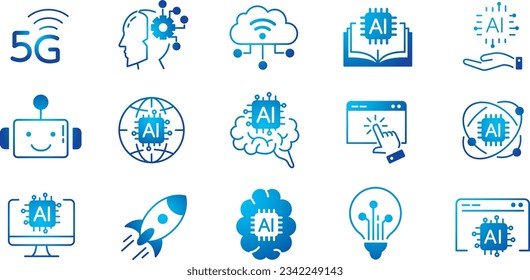 AI image vector icons collection