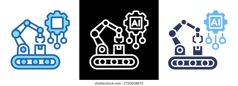 Icono de la industria de la IA triplestyle Ilustración vectorial