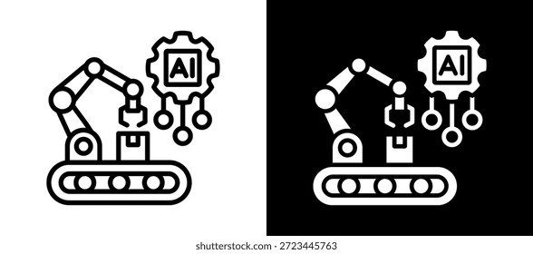 Ai Industry Icon Ilustración vectorial negro blanco