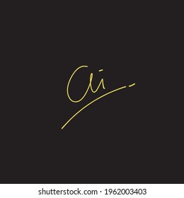 AI a i Escritura manual inicial moda creativa diseño elegante logo Firmar plantilla vector icono