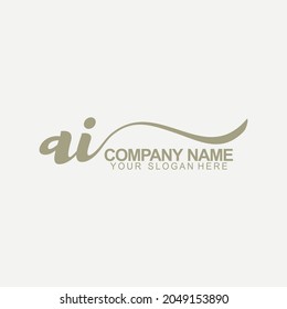 Vector de diseño del logotipo de escritura a mano inicial de AI
