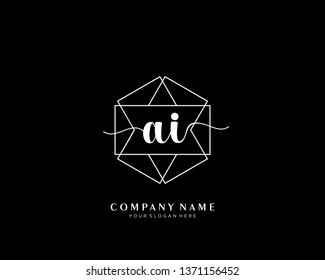 AI initial handwriting logo geometric template vector