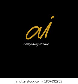 ai initial handwriting logo for identity
