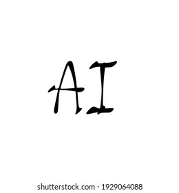 AI initial handwriting logo for identity